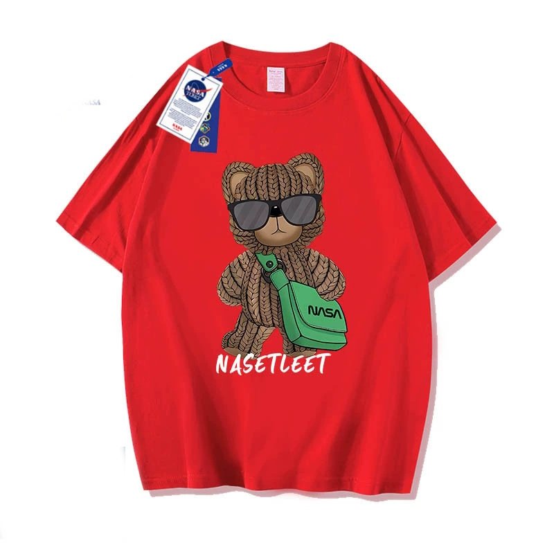 画像5: NASA x Walking Bear Short Sleeve Round Neck T-Shirt   ユニセックス男女兼用ナサ×ウォーキングベアプリント半袖 Tシャツ (5)