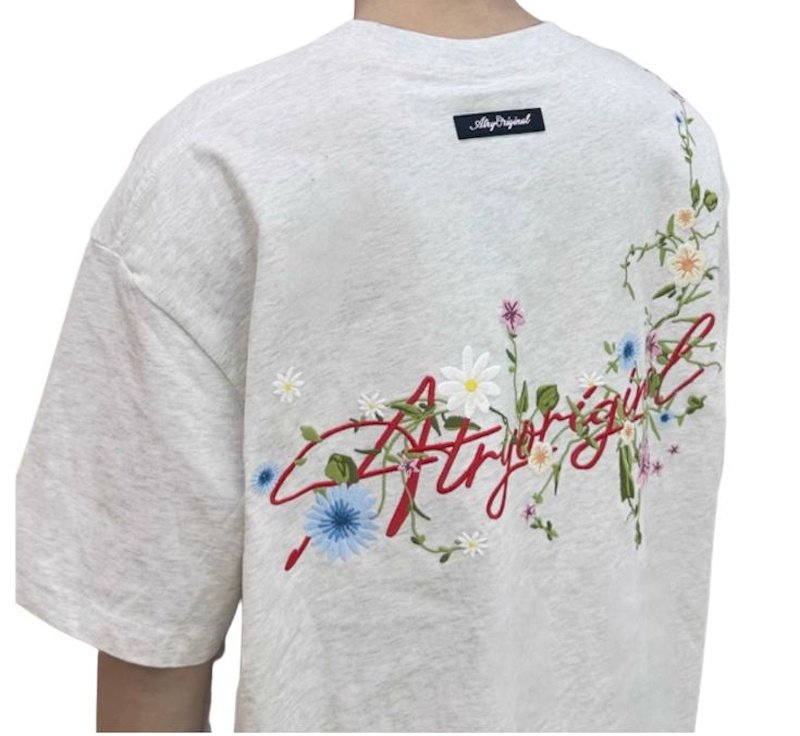 画像4: Flower & Logo round neckT-Shirt  ユニセックス男女兼用フラワー＆ロゴプリント半袖 Tシャツ (4)