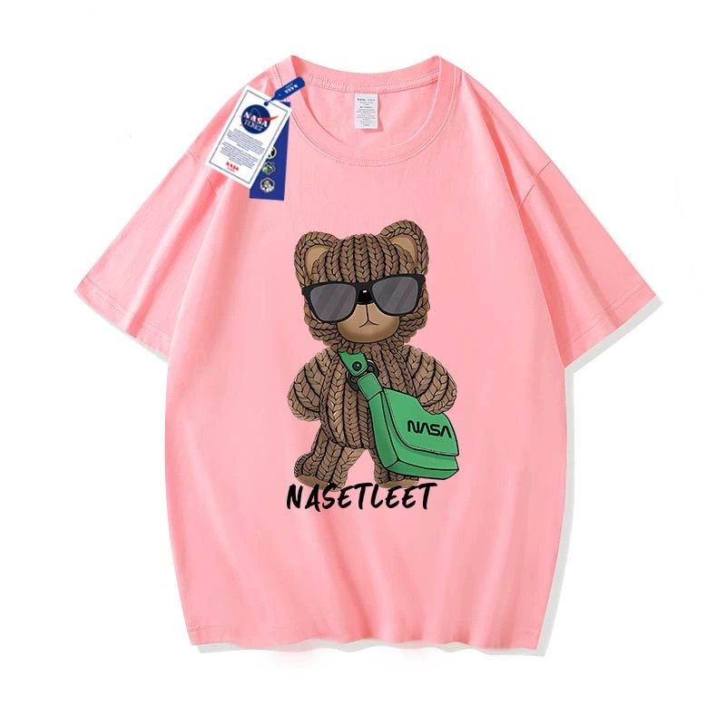 画像8: NASA x Walking Bear Short Sleeve Round Neck T-Shirt   ユニセックス男女兼用ナサ×ウォーキングベアプリント半袖 Tシャツ (8)