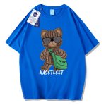 画像1: NASA x Walking Bear Short Sleeve Round Neck T-Shirt   ユニセックス男女兼用ナサ×ウォーキングベアプリント半袖 Tシャツ (1)