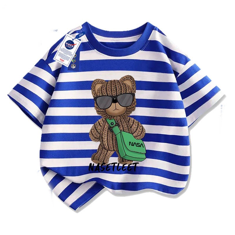 画像11: NASA x Walking Bear Short Sleeve Round Neck T-Shirt   ユニセックス男女兼用ナサ×ウォーキングベアプリント半袖 Tシャツ (11)