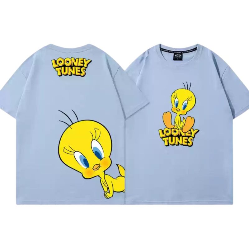 画像5: Tweety loose short sleeve T-shirt Looney Tunes ユニセックス男女兼用 ルーニー・テューンズ トゥイーティー 半袖Tシャツ プルオーバー (5)