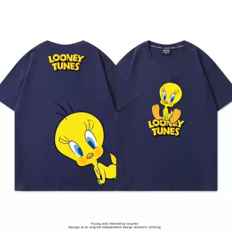 画像6: Tweety loose short sleeve T-shirt Looney Tunes ユニセックス男女兼用 ルーニー・テューンズ トゥイーティー 半袖Tシャツ プルオーバー (6)