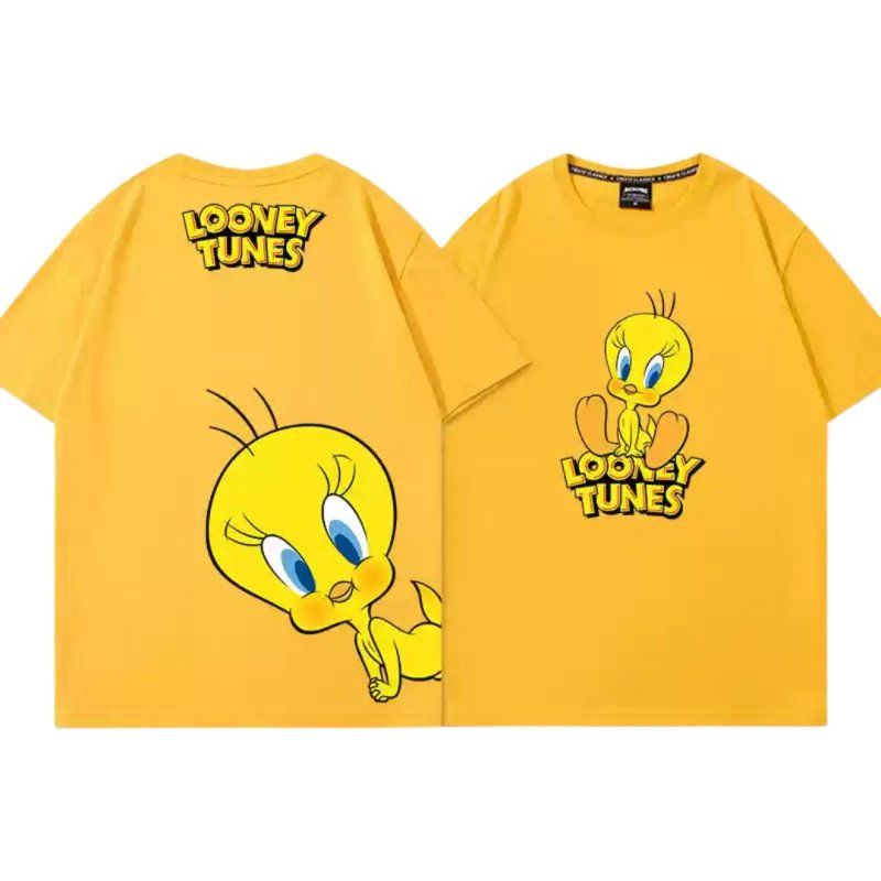 画像4: Tweety loose short sleeve T-shirt Looney Tunes ユニセックス男女兼用 ルーニー・テューンズ トゥイーティー 半袖Tシャツ プルオーバー (4)