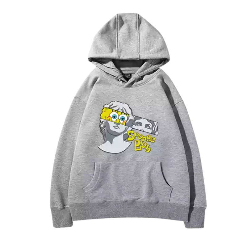画像7: SpongeBob＆ plaster co-branded round neck hoodie sweat pullover   ユニセックス 男女兼用スポンジボブ&レプリカ スウェット パーカー (7)