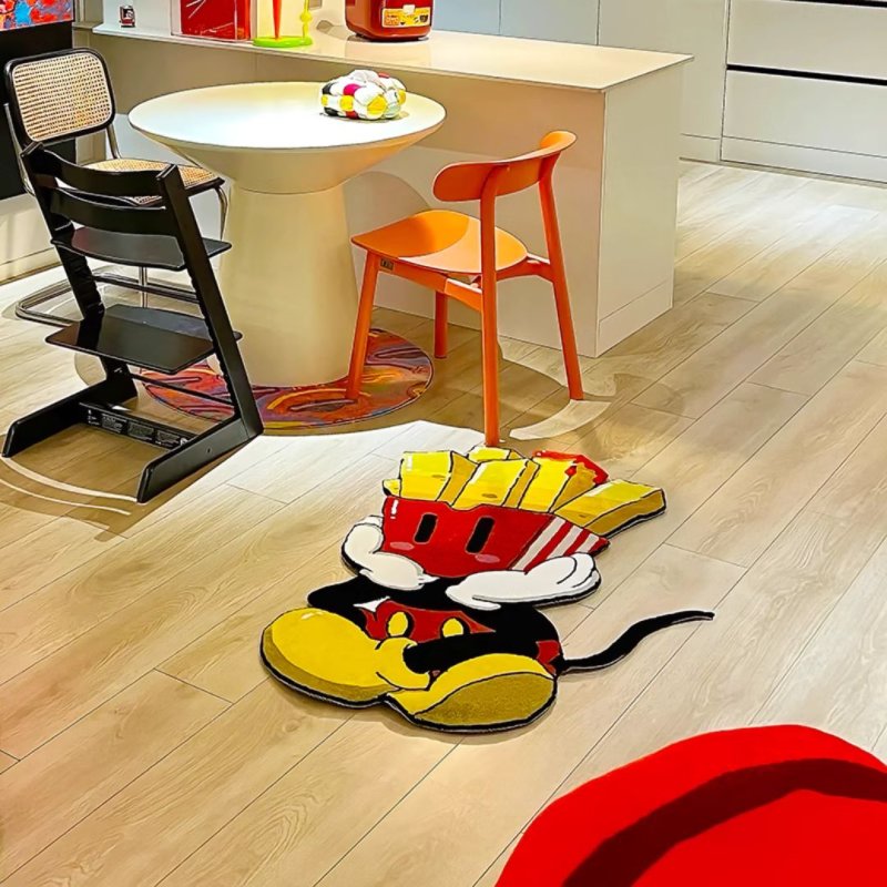 画像2: McDonald's Potato Mickey Rug Carpet Interior マクドナルド ポテトミッキー ラグ カーペット インテリア (2)