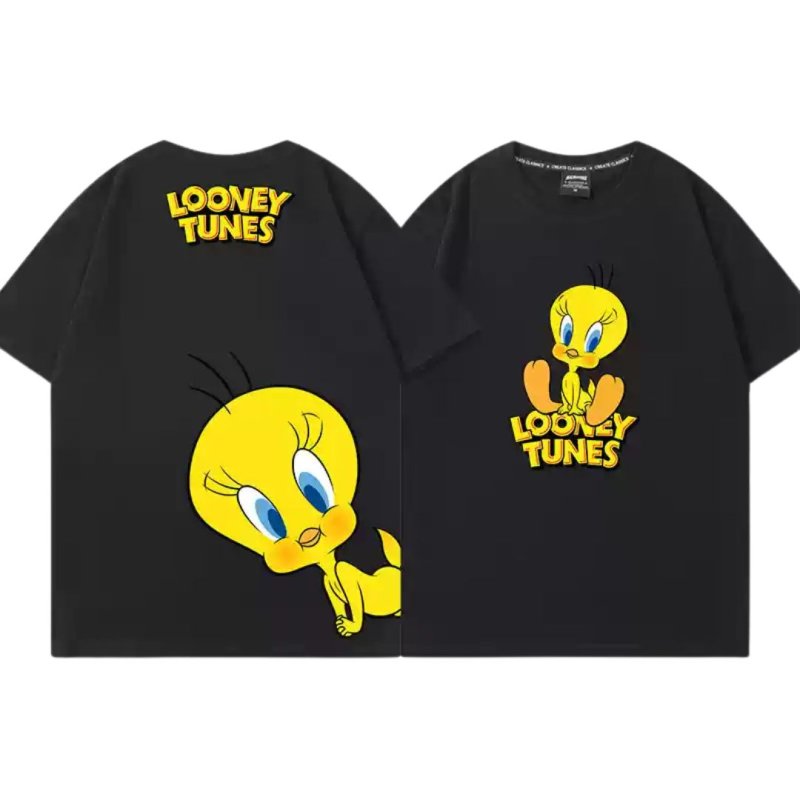 画像3: Tweety loose short sleeve T-shirt Looney Tunes ユニセックス男女兼用 ルーニー・テューンズ トゥイーティー 半袖Tシャツ プルオーバー (3)