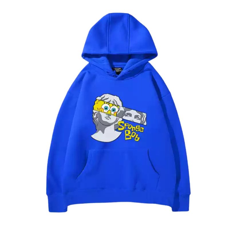 画像3: SpongeBob＆ plaster co-branded round neck hoodie sweat pullover   ユニセックス 男女兼用スポンジボブ&レプリカ スウェット パーカー (3)