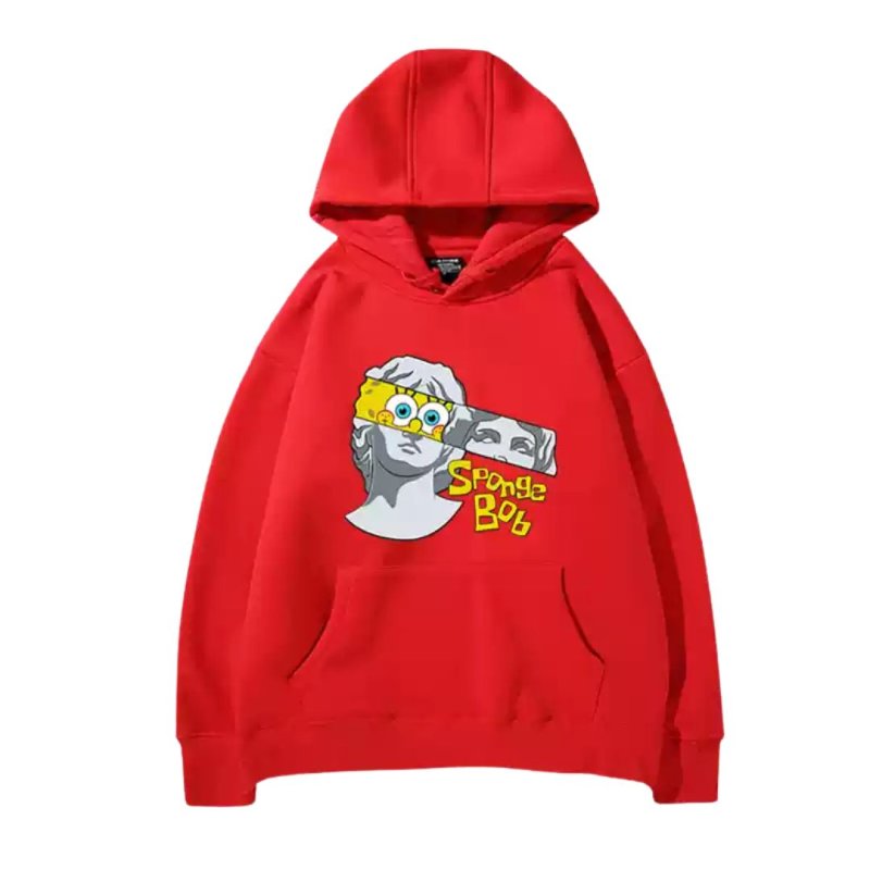 画像6: SpongeBob＆ plaster co-branded round neck hoodie sweat pullover   ユニセックス 男女兼用スポンジボブ&レプリカ スウェット パーカー (6)