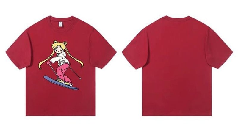画像5: Unisex Ski Sailor Moon Short Sleeve PrintTshirts   美少女戦士セーラームーンスキープリント半袖Tシャツ  男女兼用 ユニセックス (5)