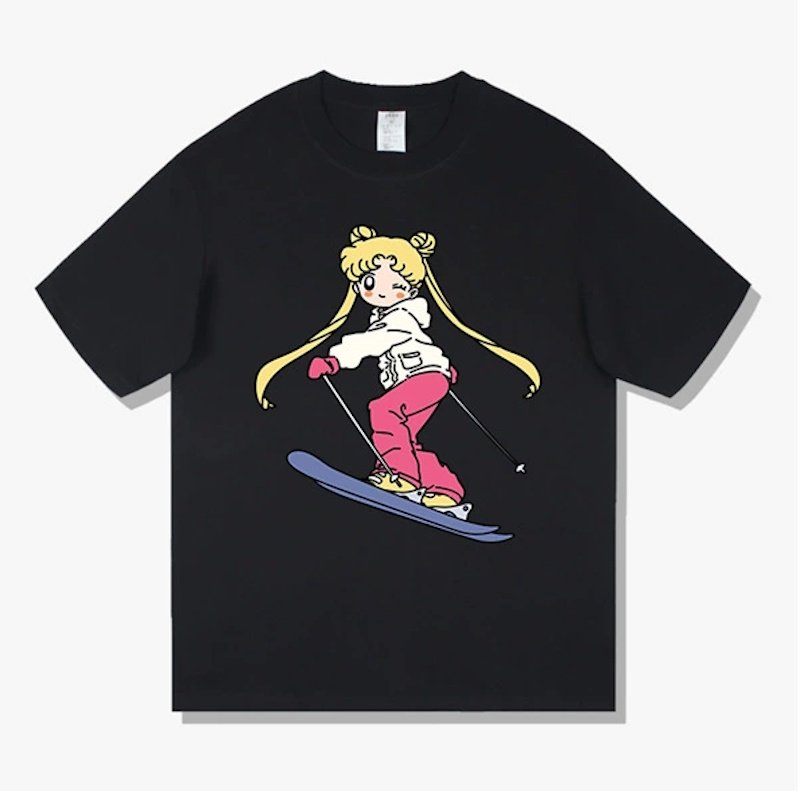画像2: Unisex Ski Sailor Moon Short Sleeve PrintTshirts   美少女戦士セーラームーンスキープリント半袖Tシャツ  男女兼用 ユニセックス (2)