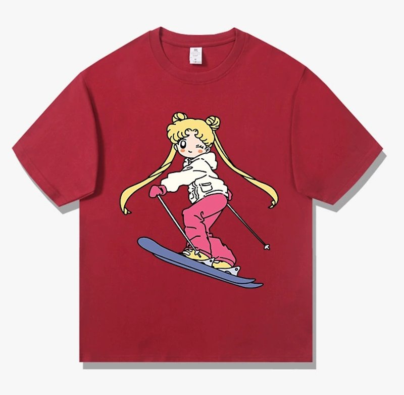 画像4: Unisex Ski Sailor Moon Short Sleeve PrintTshirts   美少女戦士セーラームーンスキープリント半袖Tシャツ  男女兼用 ユニセックス (4)