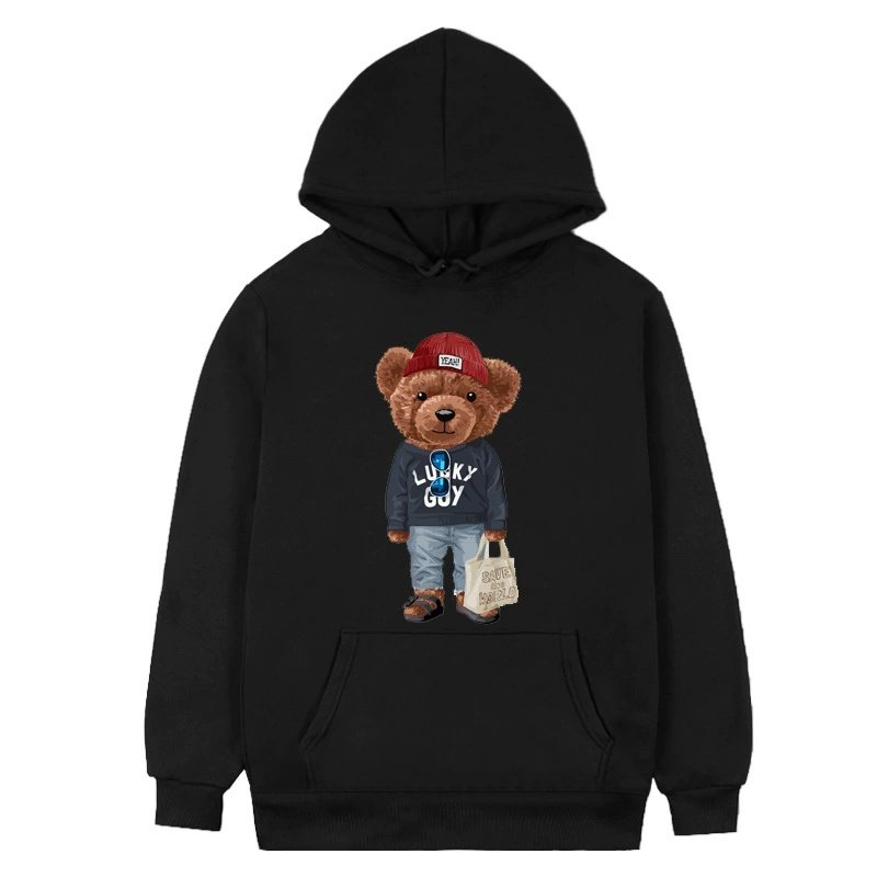 画像3: go on an errand Bear round neck hoodie sweat pullover   ユニセックス 男女兼用お使いベア熊フーディ スウェット パーカー (3)