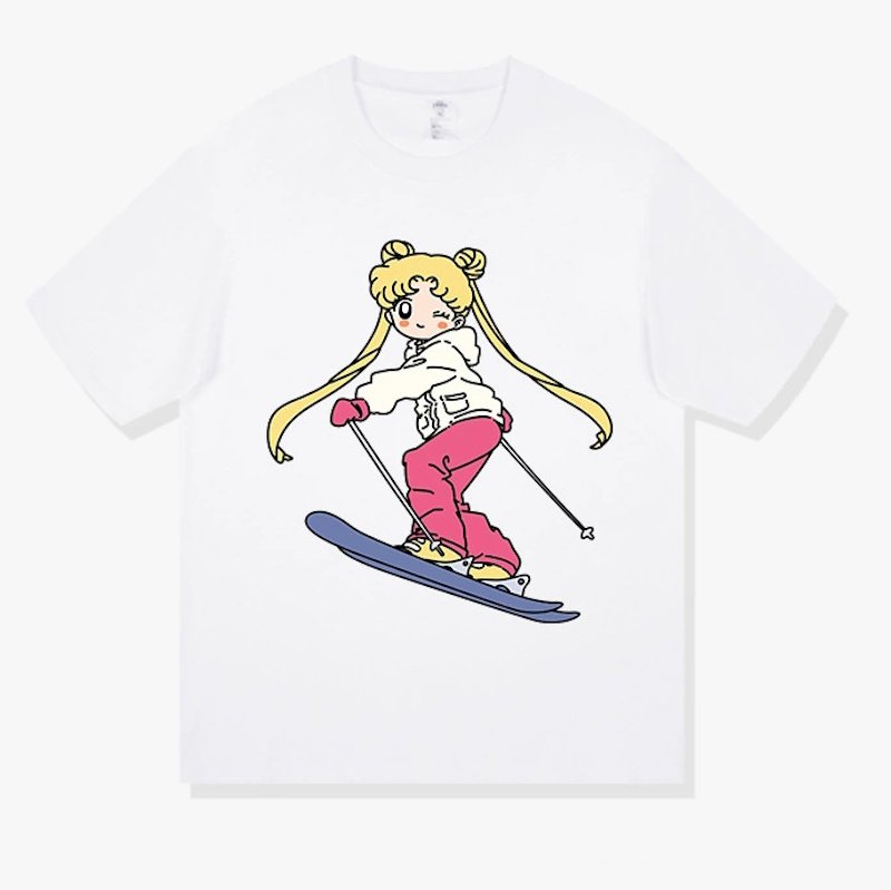 画像3: Unisex Ski Sailor Moon Short Sleeve PrintTshirts   美少女戦士セーラームーンスキープリント半袖Tシャツ  男女兼用 ユニセックス (3)