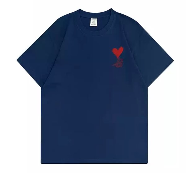 画像1: Heart & B Print short sleeve T-shirt 　 ユニセックス男女兼用ハート＆Bプリント  半袖Tシャツ プルオーバー (1)