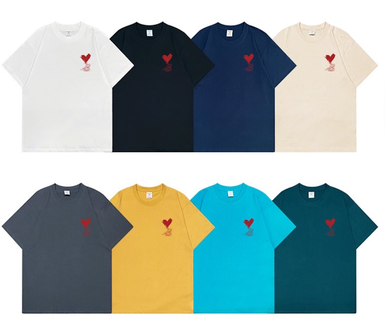 画像9: Heart & B Print short sleeve T-shirt 　 ユニセックス男女兼用ハート＆Bプリント  半袖Tシャツ プルオーバー (9)