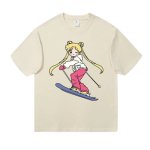 画像1: Unisex Ski Sailor Moon Short Sleeve PrintTshirts   美少女戦士セーラームーンスキープリント半袖Tシャツ  男女兼用 ユニセックス (1)
