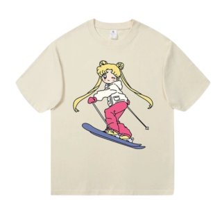 Unisex Vintage Design Sailor Moon Printed T-shirt 男女兼用