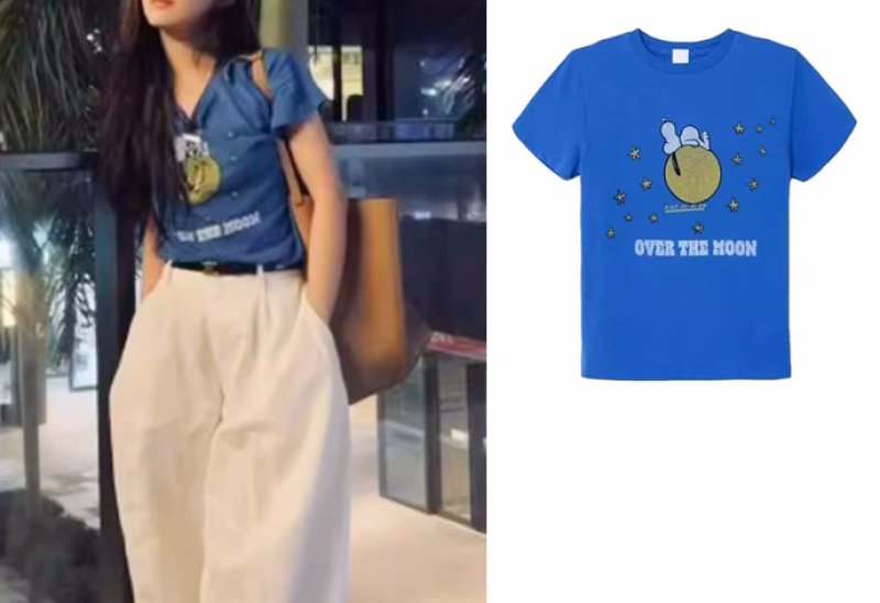 画像4: Snoopy and the Moon Short Sleeve PrintTshirts   スヌーピー＆月ムーンプリント半袖Tシャツ  男女兼用 ユニセックス (4)