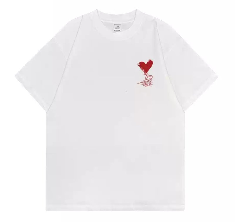 画像4: Heart & B Print short sleeve T-shirt 　 ユニセックス男女兼用ハート＆Bプリント  半袖Tシャツ プルオーバー (4)