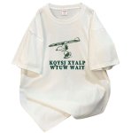 画像1: Surf Snoopy Print short sleeve T-shirt 　 ユニセックス男女兼用サーフスヌーピープリント  半袖Tシャツ プルオーバー (1)
