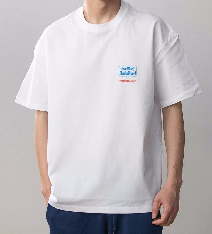 画像4: Snoopy's friends Charlie Brown and Lucy Print short sleeve T-shirt 　 ユニセックス男女兼用スヌーピー仲間チャーリーブラウン＆ルーシープリント  半袖Tシャツ プルオーバー (4)