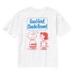 画像1: Snoopy's friends Charlie Brown and Lucy Print short sleeve T-shirt 　 ユニセックス男女兼用スヌーピー仲間チャーリーブラウン＆ルーシープリント  半袖Tシャツ プルオーバー (1)