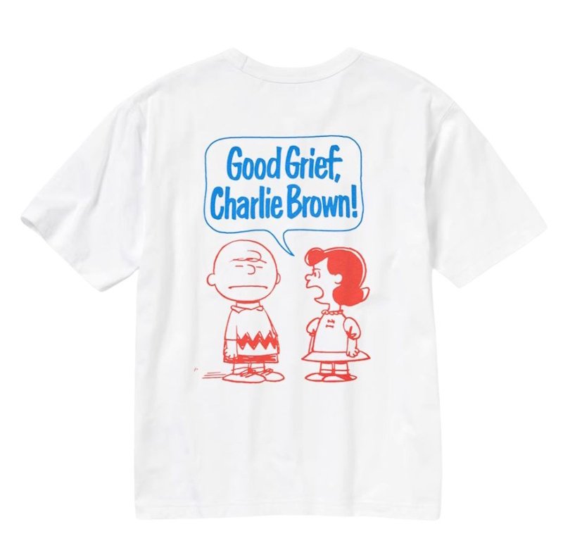 画像1: Snoopy's friends Charlie Brown and Lucy Print short sleeve T-shirt 　 ユニセックス男女兼用スヌーピー仲間チャーリーブラウン＆ルーシープリント  半袖Tシャツ プルオーバー (1)