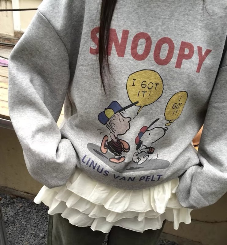 画像4: Unisex Snoopy vintage style print sweatshirt　ユニセックス男女兼用スヌーピーヴィンテージスタイルプリントスウェットトレーナー (4)