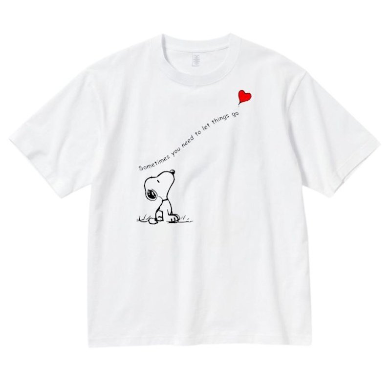 画像1: Snoopy Logan and Heart Print short sleeve T-shirt 　 ユニセックス男女兼用スヌーピー＆ハートプリント  半袖Tシャツ プルオーバー (1)
