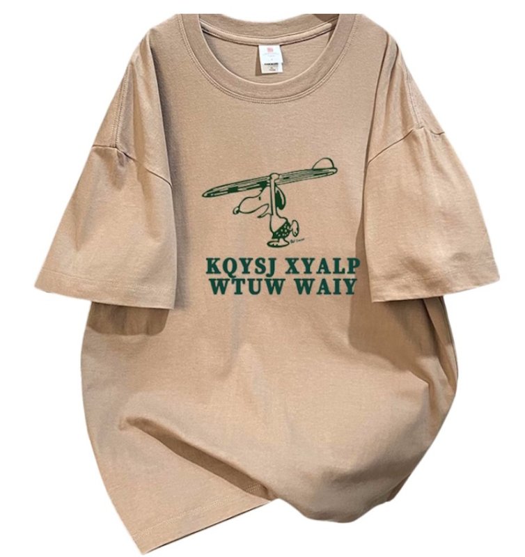 画像4: Surf Snoopy Print short sleeve T-shirt 　 ユニセックス男女兼用サーフスヌーピープリント  半袖Tシャツ プルオーバー (4)