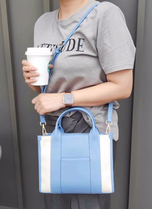 画像13: Unisex Leather and canvas tote shoulder bag　ユニセックスレザー＆キャンバストートショルダーバッグ (13)