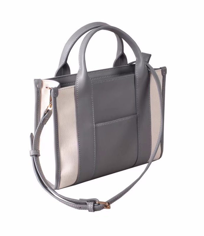 画像7: Unisex Leather and canvas tote shoulder bag　ユニセックスレザー＆キャンバストートショルダーバッグ (7)