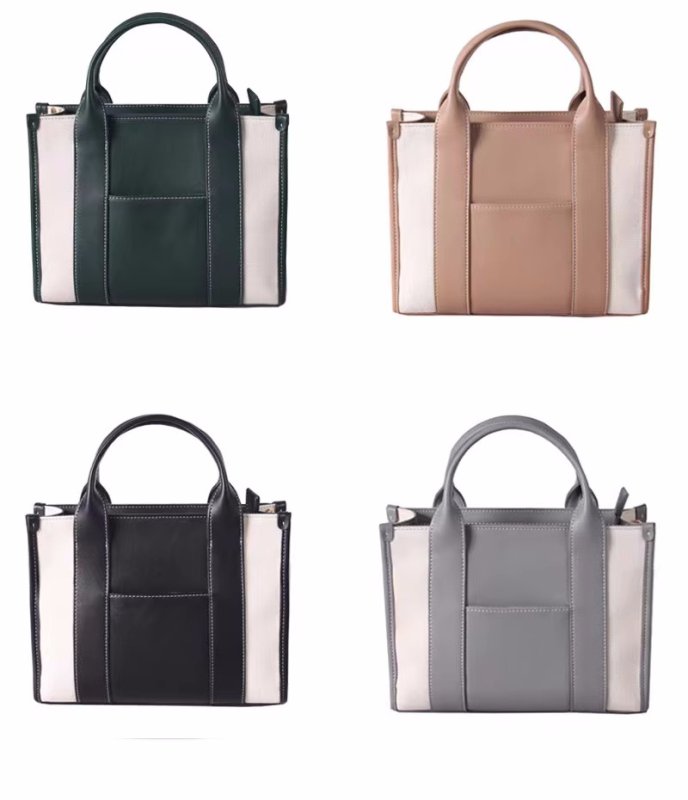 画像8: Unisex Leather and canvas tote shoulder bag　ユニセックスレザー＆キャンバストートショルダーバッグ (8)