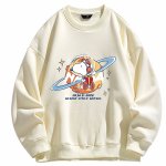 画像1: Unisex Saturn Snoopy x NASA print sweatshirt　ユニセックス男女兼用スヌーピー土星＆NASAプリントスウェットトレーナー (1)