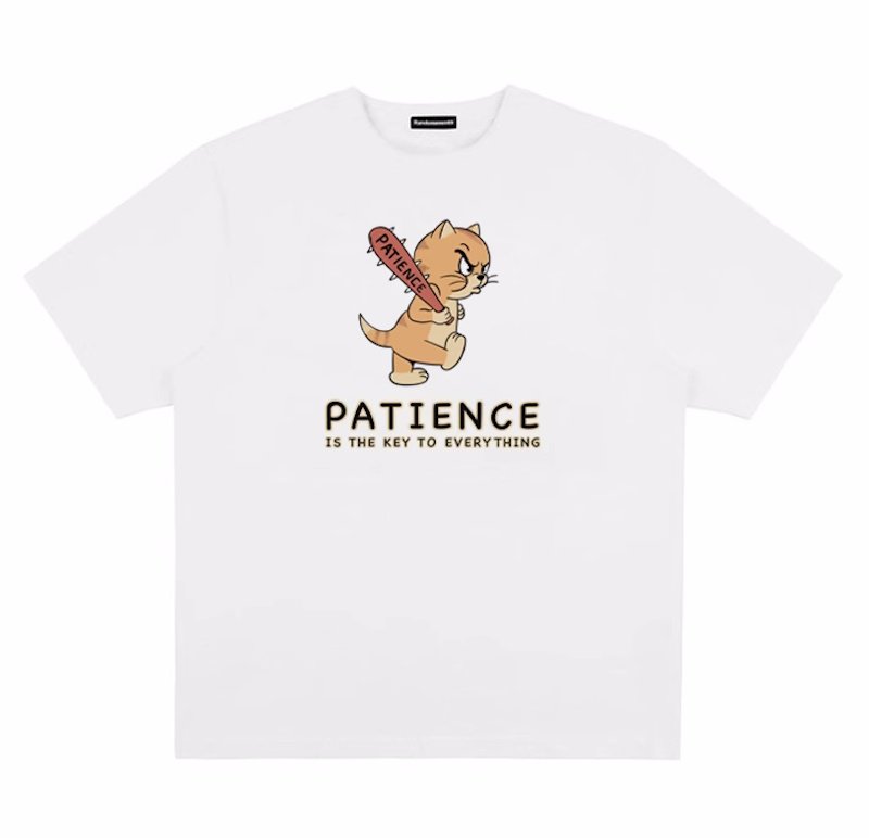 画像2: Patience Jerry Print short sleeve T-shirt 　 ユニセックス男女兼用忍耐ジェリープリント  半袖Tシャツ プルオーバー (2)