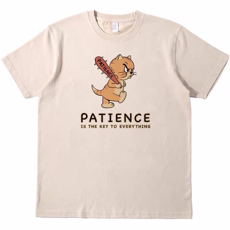 画像1: Patience Jerry Print short sleeve T-shirt 　 ユニセックス男女兼用忍耐ジェリープリント  半袖Tシャツ プルオーバー (1)