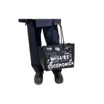 画像3: Unisex Graffiti Paint Long Handle Leather BK Tote Shoulder Bag　ユニセックスグラフィックペイントロングハンドルレザーBKトートショルダーバッグ (3)