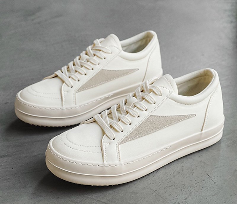 画像5: Unisex Leather point color thick sole lace-up sneakers shoes  ユニセックス 男女兼用レザーポイントカラー厚底レザーレースアップスニーカー (5)