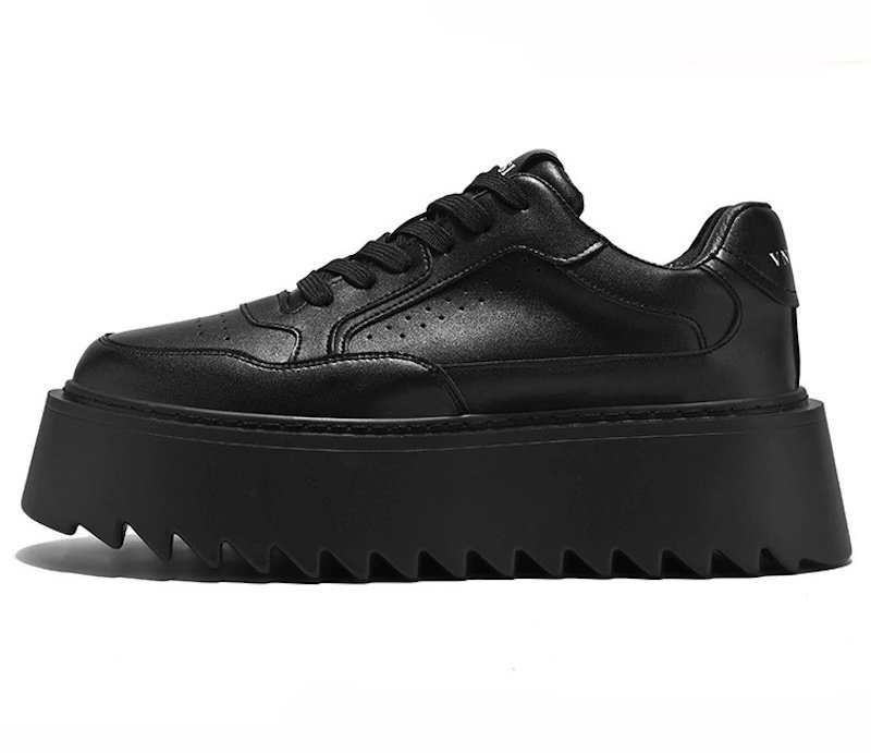 画像2: Unisex Chunky sole leather lace-up sneakers shoes  ユニセックス 男女兼用レザーチャンキーソール厚底レザーレースアップスニーカー (2)