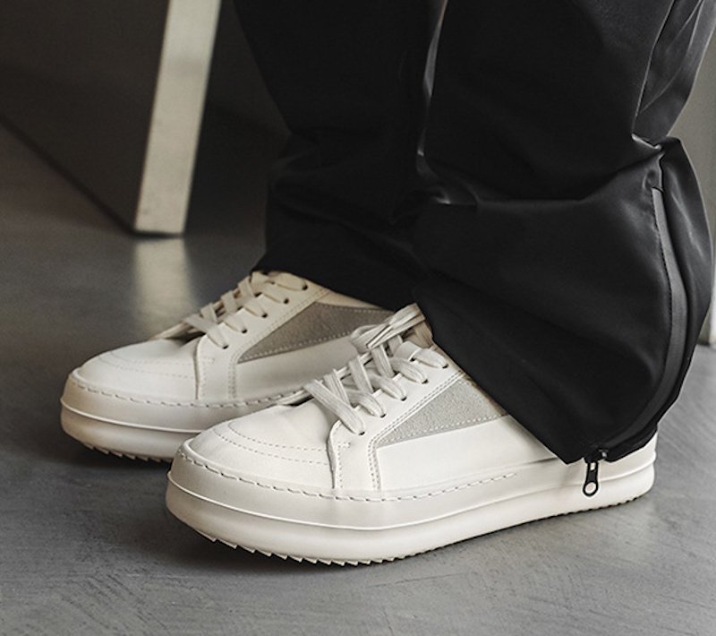 画像4: Unisex Leather point color thick sole lace-up sneakers shoes  ユニセックス 男女兼用レザーポイントカラー厚底レザーレースアップスニーカー (4)