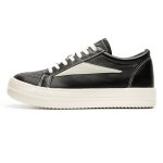 画像1: Unisex Leather point color thick sole lace-up sneakers shoes  ユニセックス 男女兼用レザーポイントカラー厚底レザーレースアップスニーカー (1)