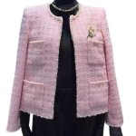 画像4: Tweed Pearl pink jacket ツイード パール 真珠 ピンク ジャケット (4)