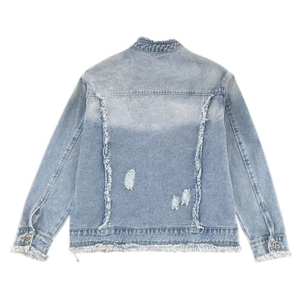 画像2: Unisex Fringe distressed denim jacket G-Jean　ユニセックス 男女兼用フリンジダメージジャケットGジャンブルゾン (2)