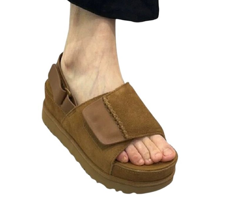 画像2: Open-toe platform leather sandals　オープントゥ  プラットフォーム厚底レザーサンダル  (2)