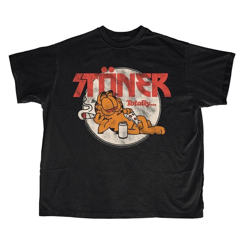 画像3: Vintage style print Lounging Garfield Print short sleeve T-shirt 　 ユニセックス男女兼用ヴィンテージスタイルプリントくつろぎガーフィールドプリント  半袖Tシャツ プルオーバー (3)