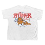 画像2: Vintage style print Lounging Garfield Print short sleeve T-shirt 　 ユニセックス男女兼用ヴィンテージスタイルプリントくつろぎガーフィールドプリント  半袖Tシャツ プルオーバー (2)