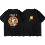 画像1: Golfer Snoopy Print short sleeve T-shirt 　 ユニセックス男女兼用ゴルファースヌーピープリント  半袖Tシャツ プルオーバー (1)
