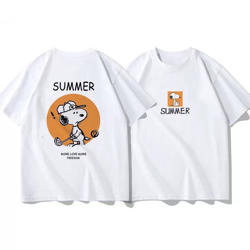 画像2: Golfer Snoopy Print short sleeve T-shirt 　 ユニセックス男女兼用ゴルファースヌーピープリント  半袖Tシャツ プルオーバー (2)