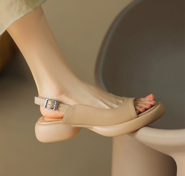 画像9: Chunky backstrap leather sandals　オープントゥ バックストラップ プラットフォーム厚底レザーサンダル  (9)